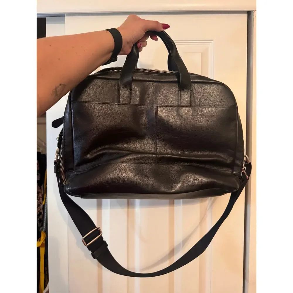 Vintage Coach Black Leather Laptop Bag